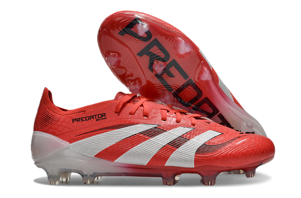 Chuteira Adidas Predator Elite FG - Vermelha e Branca