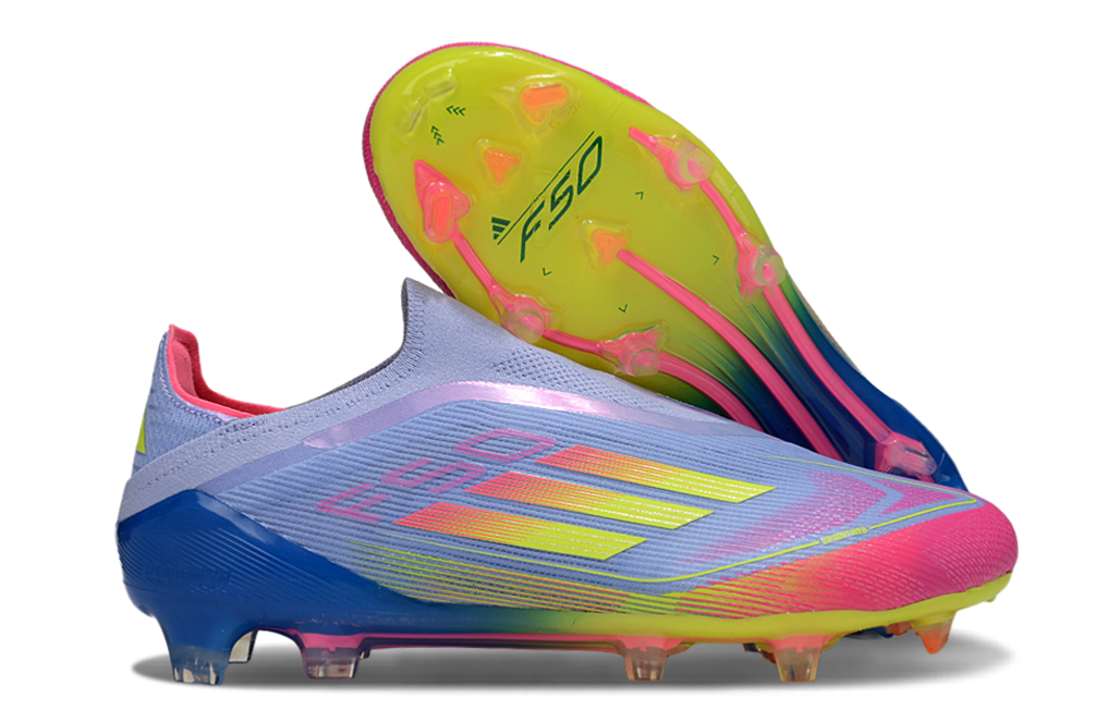 Chuteira Adidas F50 LL FG - Roxa, Rosa e Verde