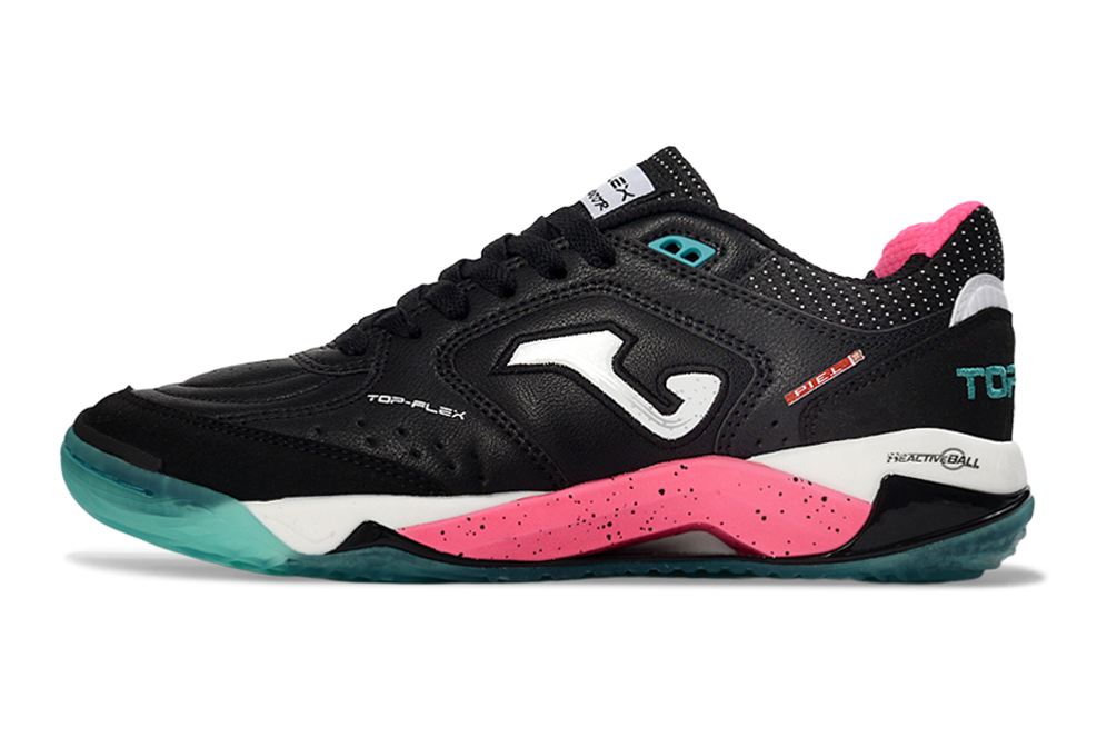 Chuteira Futsal Joma Top Flex Rebound IC Preta e Rosa