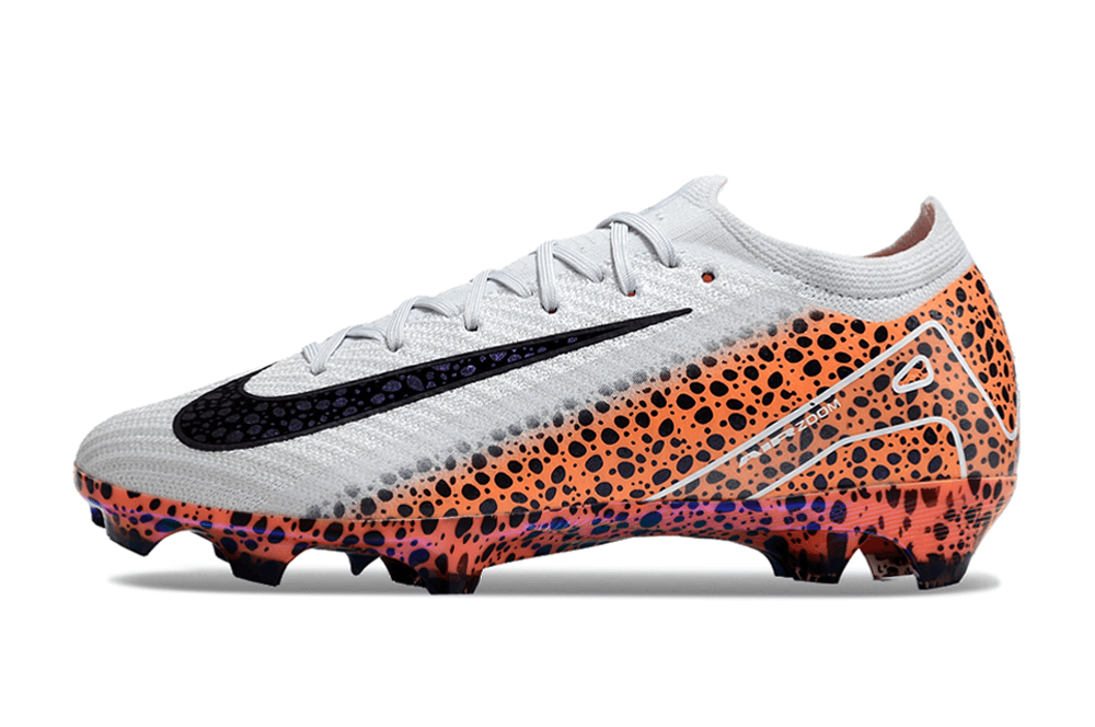 Chuteira Nike Air Zoom Mercurial Vapor 16 Elite FG em laranja e preto, design moderno e ótimo desempenho no campo.