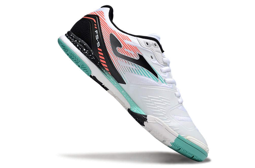 Chuteira Futsal Joma Regate Rebound IC Branca, Preta e Verde