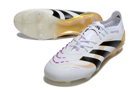 Chuteira Adidas Predator Elite FG - Branca e Dourada