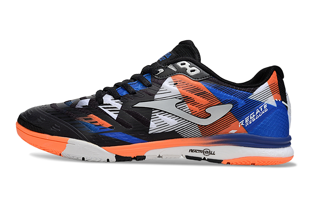 Chuteira Futsal Joma Regate Rebound IC Preta, Azul e Vermelha