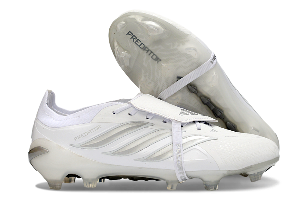 Chuteira Adidas Predator Elite FG 26 - "Finishers Steel" - Branca