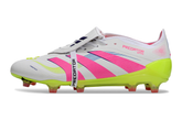 Chuteira Adidas Predator Elite FG Tongue Branca e Rosa