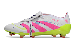 Chuteira Adidas Predator Elite FG Tongue Branca e Rosa