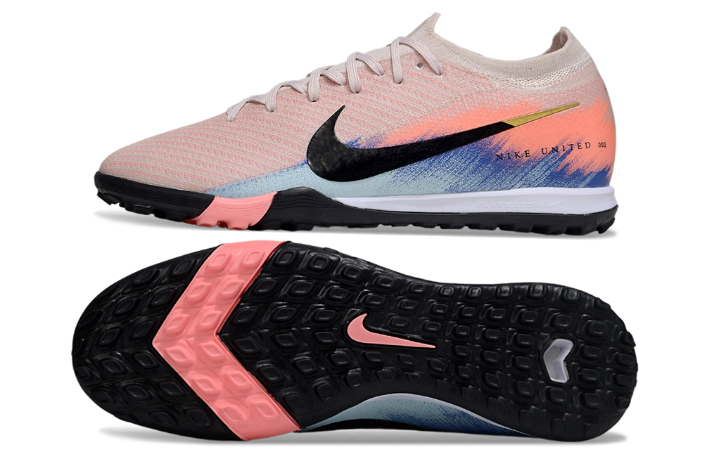 Chuteira Nike Air Zoom Mercurial Vapor 16 Elite TF - Rosa, Azul e Preta - United 02 Pack