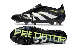 Chuteira Adidas Predator Elite Fold-Over Tongue FG - Preta, Verde e Branca