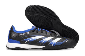 Chuteira Futsal Adidas Predator 24 Elite IC Preta e Azul - design bicolor, sola e detalhes em azul