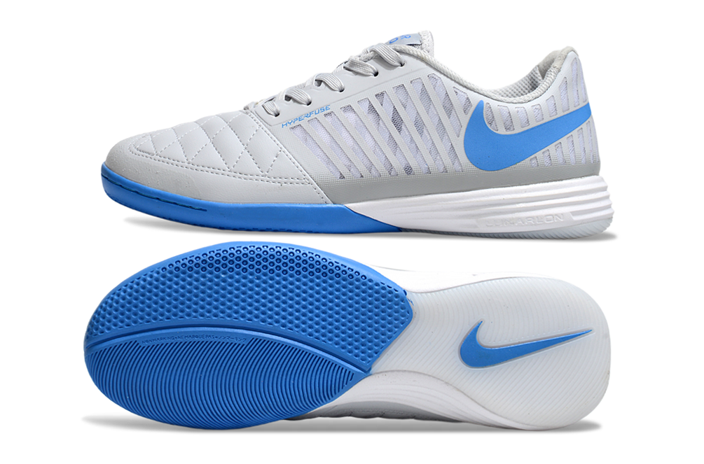 Chuteira Futsal Nike Lunar Gato IC - Cinza e Azul
