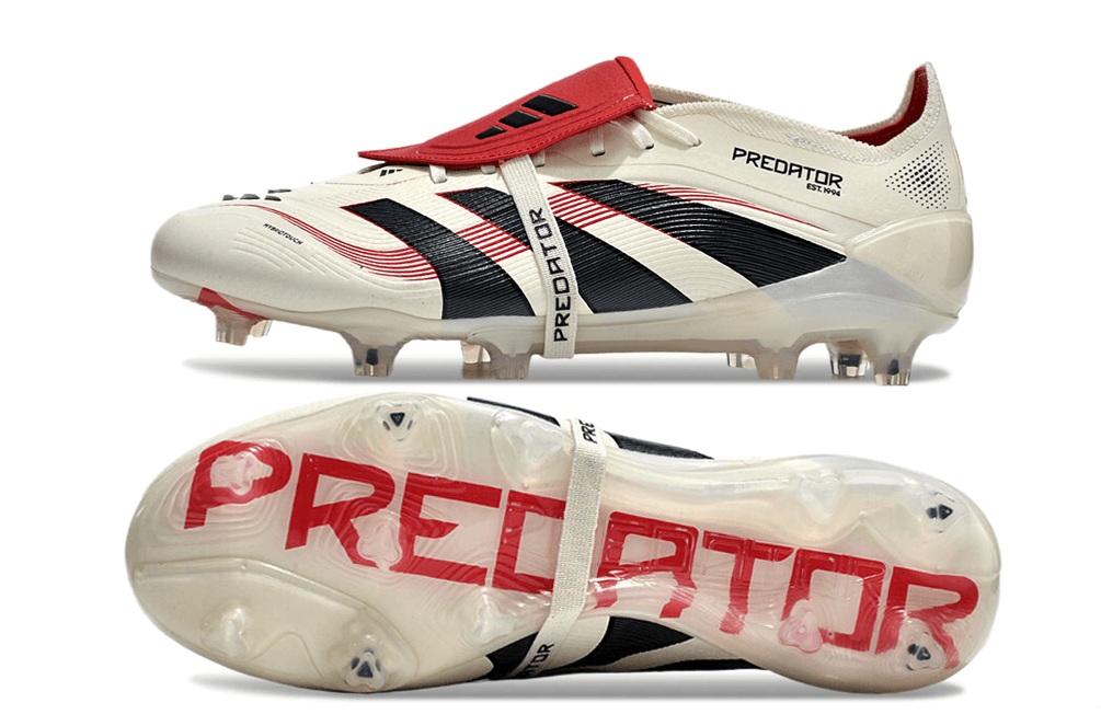 Chuteira Adidas Predator PredstrikeTongue II FG, modelo com design moderno, ideal para desempenho em campo.
