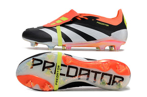 Chuteira Adidas Predator Elite Tongue FG - Preta, Branca e Laranja