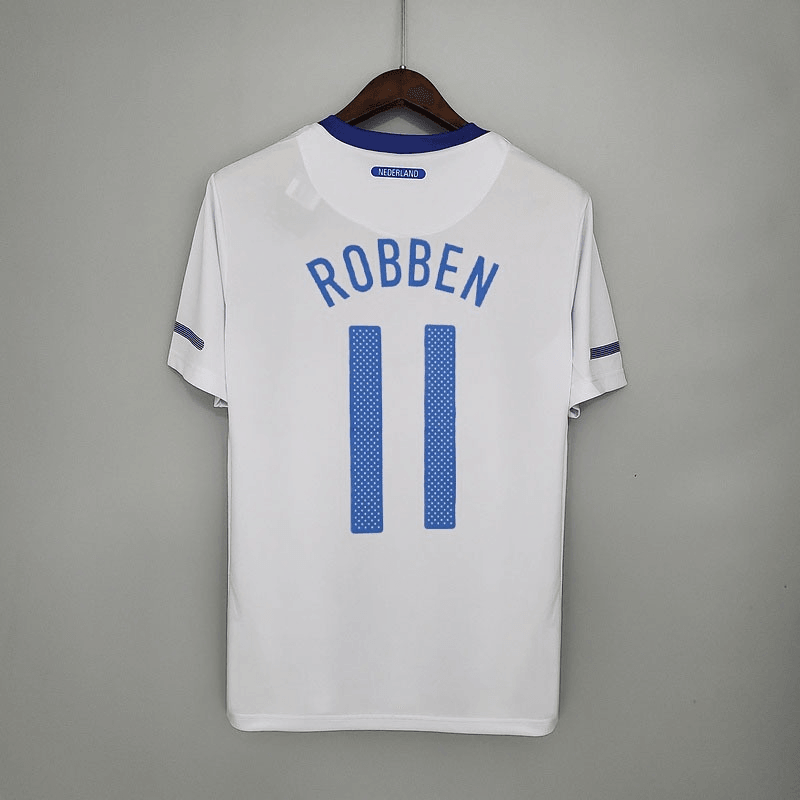 Camisola Holanda Away 12/13 Retro com nome Robben e número 11 na parte de trás, disponível na OLYMPIC STORE.