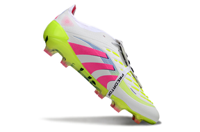 Chuteira Adidas Predator Elite FG Tongue Branca e Rosa