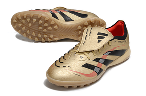 Chuteira Adidas Predator Elite Fold-Over Tongue TF - Dourada, Preta e Vermelha
