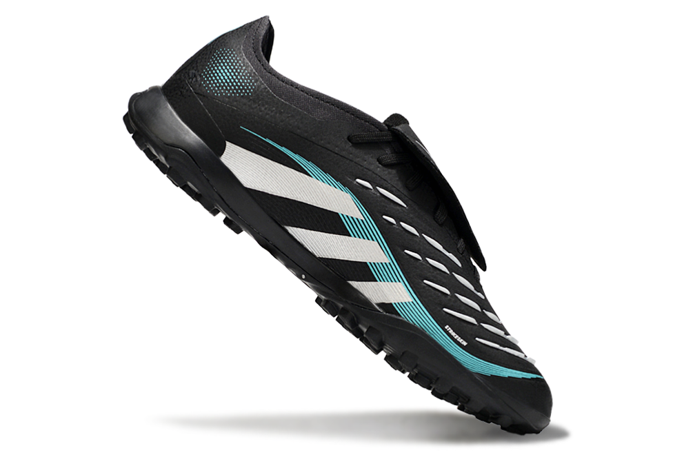 Chuteira Adidas Predator Elite Fold-Over Tongue TF - Preta, Prata e Azul