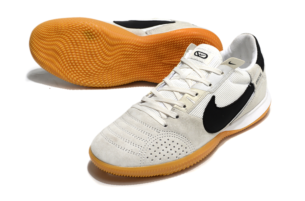 Chuteira Futsal Nike Street Gato IC - Cinza, Branca e Preta