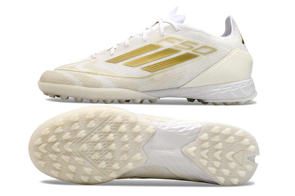Chuteira Adidas F50.1 TF - Branca e Dourada
