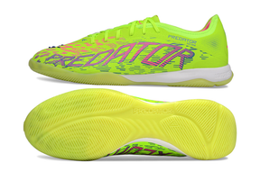 Chuteira Futsal Adidas Predator Elite Fold-Over Tongue IC - Verde, Rosa e Roxa
