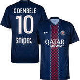 Camisa PSG home 25/26 #10 O.Dembélé Azul, estilo oficial com logo, perfeita para torcedores.