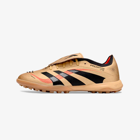 Chuteira Adidas Predator Elite Fold-Over Tongue TF - Dourada, Preta e Vermelha