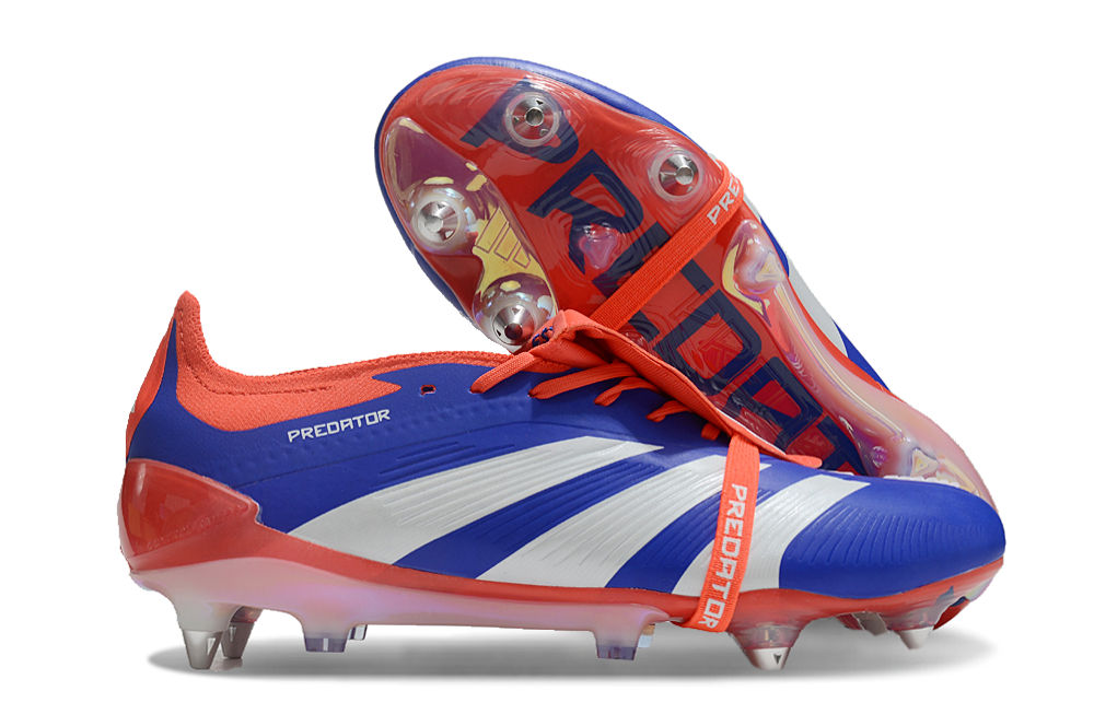Adidas Predator Elite Fold-Over Tongue SG - Azul, Laranja e Branca