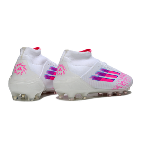 Chuteira Adidas F50 FG Elite Bota - Branca e Rosa