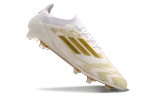 Chuteira Adidas F50 FG Elite Branca e Dourada