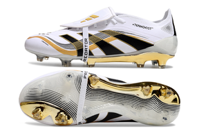 Chuteira Adidas Predator Elite FG Tongue Branca e Dourada "Teamgeist"