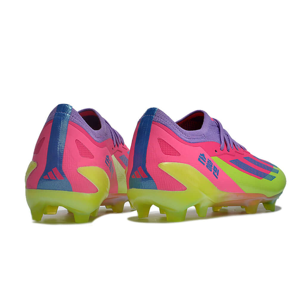 Chuteira Adidas X Crazyfast FG Elite .1 Rosa e Verde