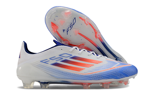 Chuteira Adidas F50.1 FG Branca, Azul e Vermelho