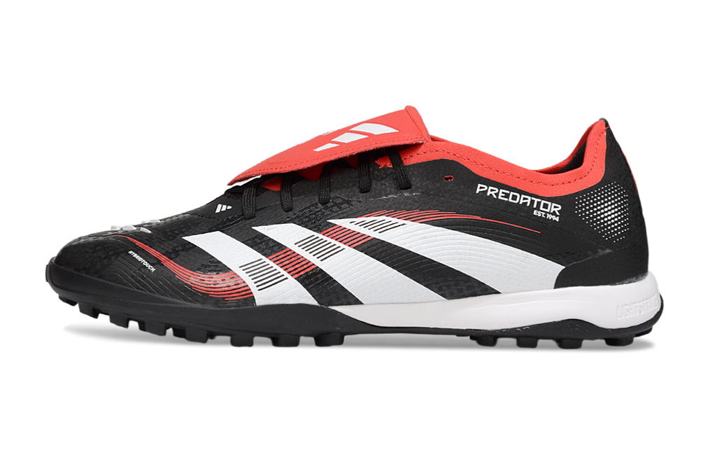 Chuteira Adidas Predator Elite Fold-Over Tongue TF - Preta, Branca e Vermelha
