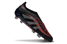 Chuteira Adidas Predator Elite FG Laceless - Preta e Vermelha