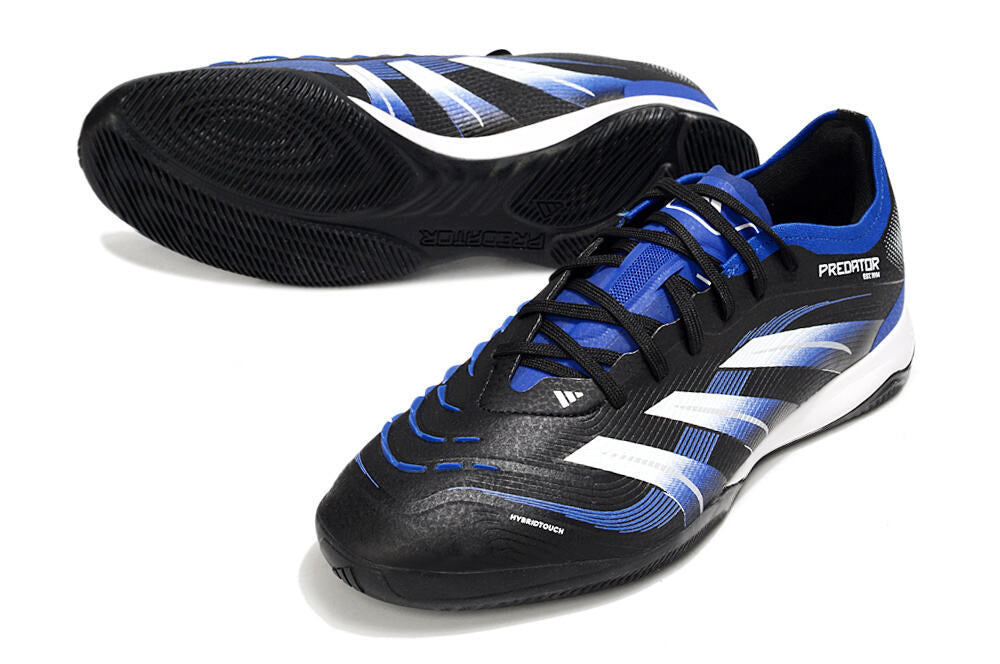 Chuteira Futsal Adidas Predator Elite Fold-Over Tongue IC - Preta, Azul e Branca