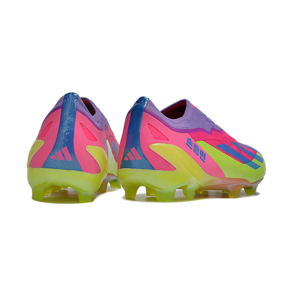 Chuteira Adidas X Crazyfast FG Elite .1 Rosa e Verde