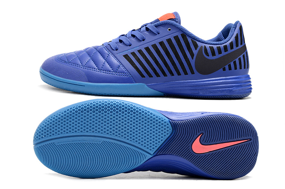 Chuteira Futsal Nike Lunar Gato IC - Azul Escuro e Preta