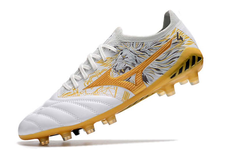 Chuteira Mizuno Morelia Neo 3 Special Edition SR4 com design inovador e cores vibrantes para futebol de alto desempenho.