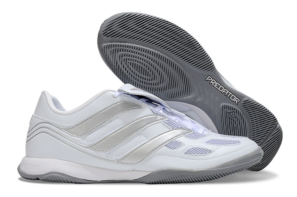 Chuteira Futsal Adidas Predator Precision IC Branco e Prata