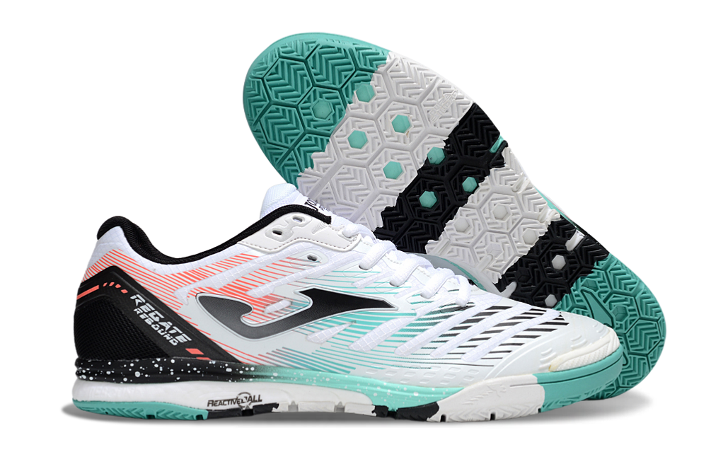 Chuteira Futsal Joma Regate Rebound IC Branca, Preta e Verde