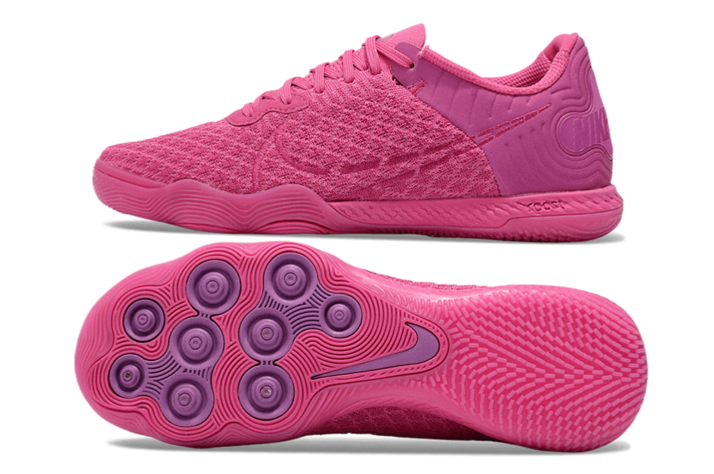 Chuteira Futsal Nike React Gato IC - Rosa, calçado ideal para futsal, com tecnologia React e solado IC.