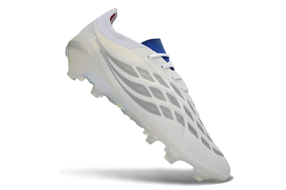 Chuteira Adidas Predator Elite FG 26 - Branca e Azul "Bellingham"