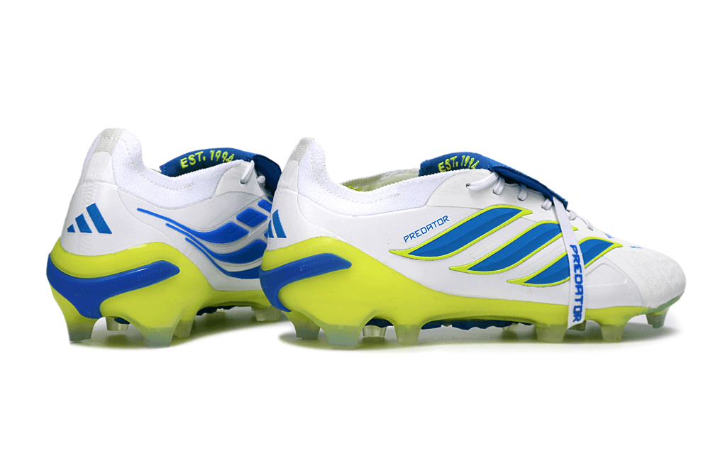 Chuteira Adidas Predator Elite FG 26 - "Finishers Steel" - Branca e Amarela