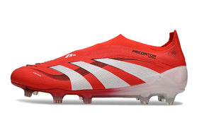 Chuteira Adidas Predator Elite FG Laceless - Vermelha e Branca