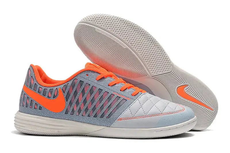 Chuteira Futsal Nike Lunar Gato IC Cinza e Laranja