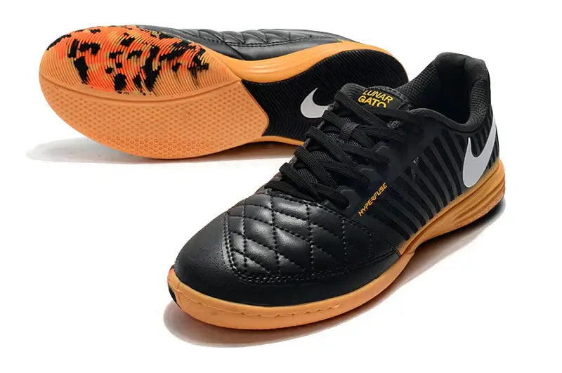 Chuteira Futsal Nike Lunar Gato IC Preta e Laranja