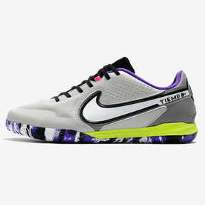 Chuteira Futsal Nike Tiempo Legend 9 Elite IC Cinza para desempenho em quadra.