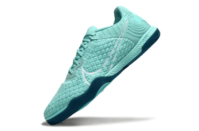Chuteira Futsal Nike React Gato IC - Azul Oceano com design inovador e tecnologia de amortecimento.