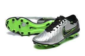 Chuteira Nike Tiempo Legend 10 FG - Verde e Prata