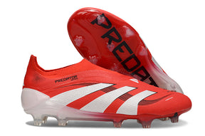 Chuteira Adidas Predator Elite FG Laceless - Vermelha e Branca
