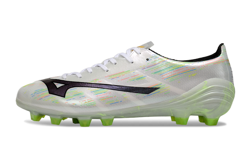 Chuteira Mizuno Alpha II FG Branca e Verde